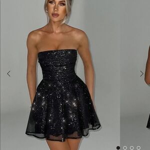 Baby Boo Black Mini Dress with Sparkles & Big Bow